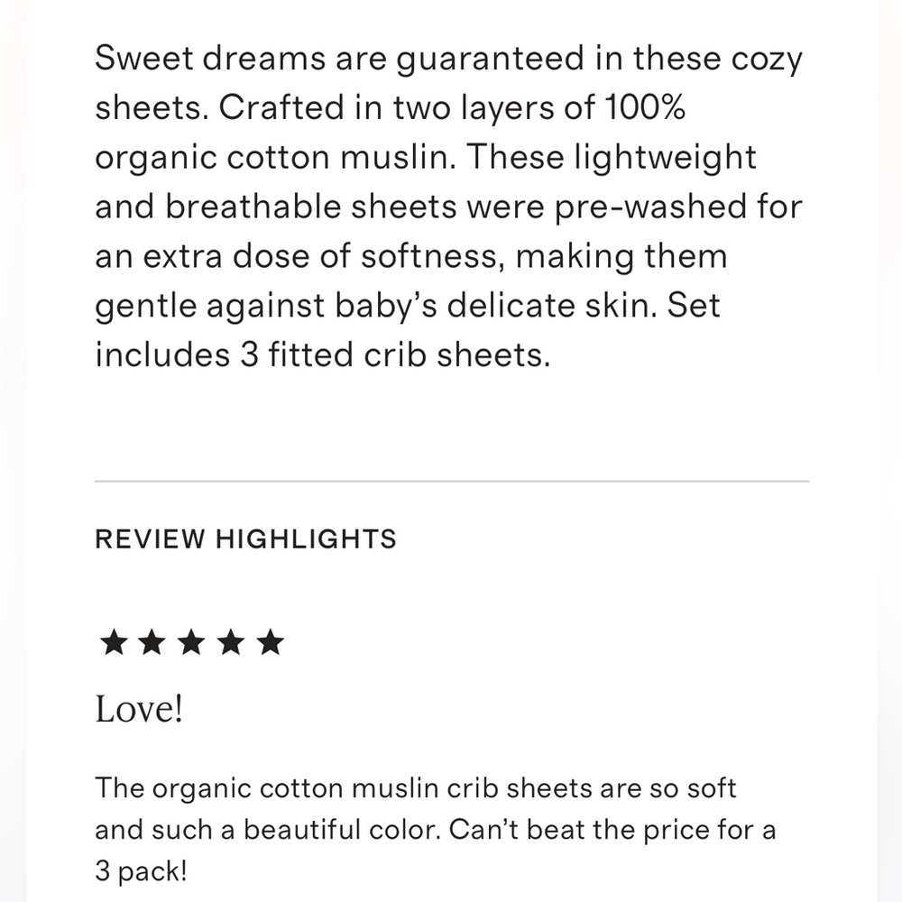 NWT QUINCE 3-Pack Muslin Crib Sheet Dune 2038 - Picture 9 of 9